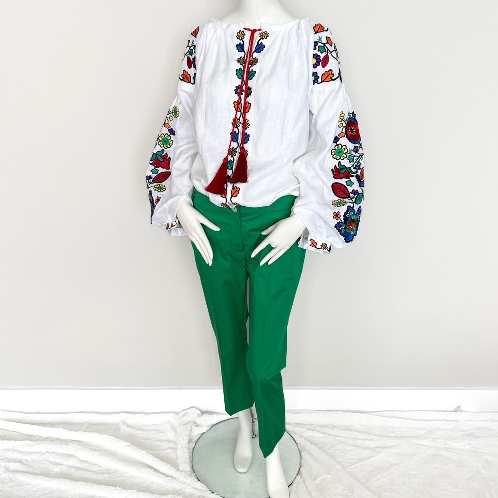 NWT | Pennyblack | Green Stretch Cropped Pants Trousers US 6 42IT